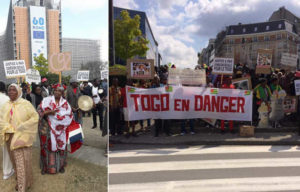 Belgique, Bruxelles : Manif de la diaspora togolaise devant le siège de la Commission de l&rsquo;UE.