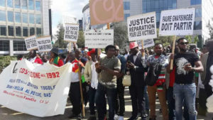 Belgique, Bruxelles : Manif de la diaspora togolaise devant le siège de la Commission de l&rsquo;UE.