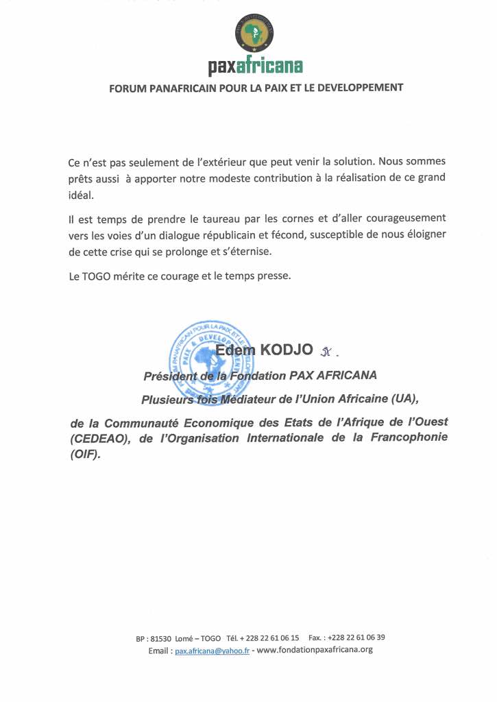 Crise au Togo: l’ex-premier ministre Edem Kodjo se prononce enfin!