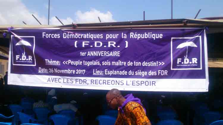 Togo : Le parti politique FORCES DÉMOCRATIQUES POUR LA RÉPUBLIQUE (FDR) fête un an d’existence                                                                             26 novembre 2017