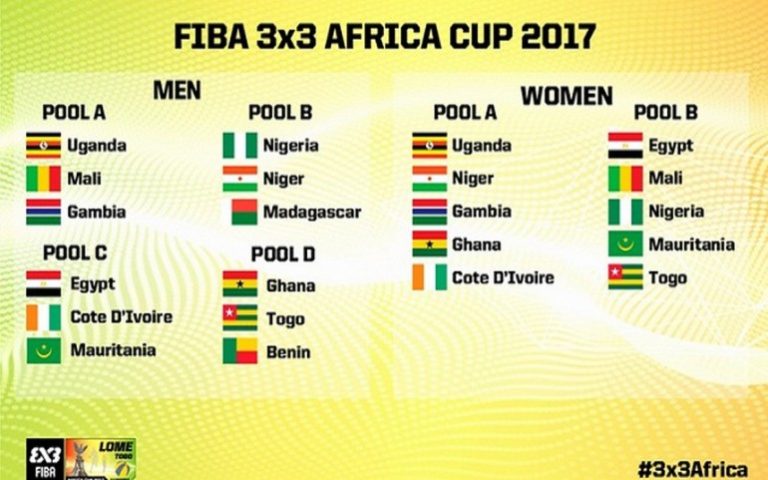 Les pays en lice pour la CAN de Basketball 3X3 à Lomé