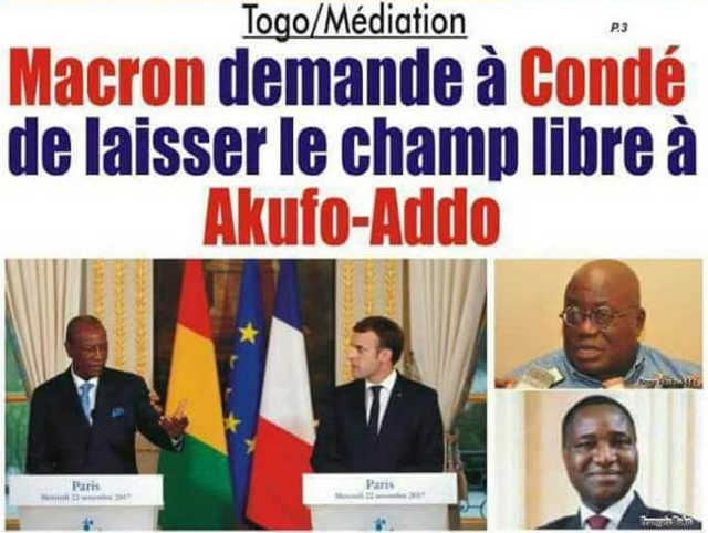 Togo, Médiation : Macron demande à Condé de laisser le champ libre à Akufo-Addo