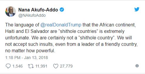 Le président Ghanéen remet Donald Trump à sa place