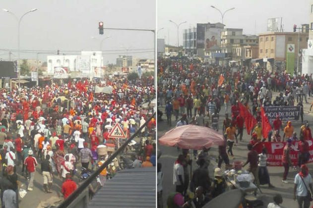 Togo, 13 janvier 2018 : Plus déterminés que jamais, des centaines de milliers de Togolais dans les rues contre le régime Faure/ RPT-UNIR !