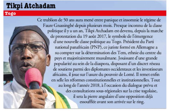 10 togolais parmi les hommes qui vont influencer l’Afrique en 2018