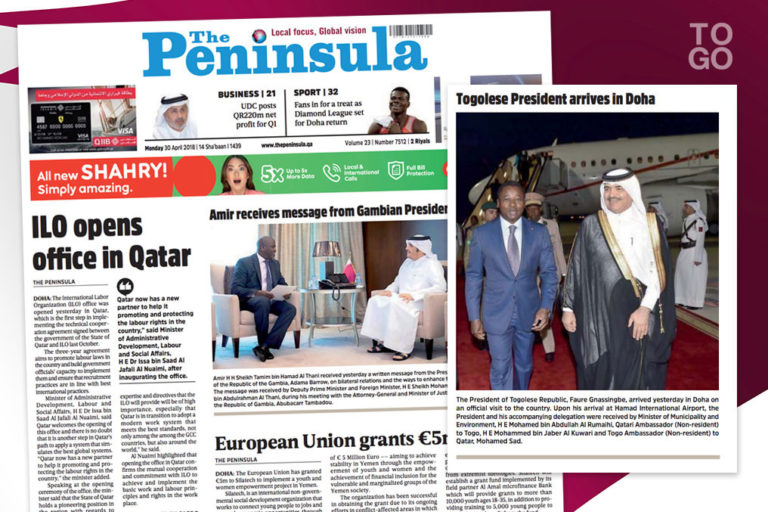 Faure Gnassingbé débute une visite officielle au Qatar