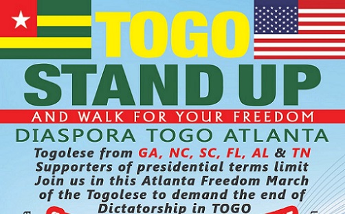 Sunday April 22nd 2018: Atlanta Freedom March of the Togolese to demand the end of Dictatorship in Togo