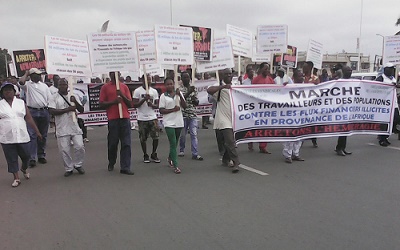 Les travailleurs togolais dans les rues de Lomé ce matin