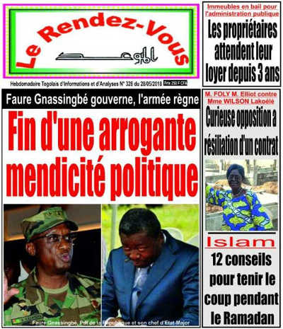 Togo : Faure Gnassingbé Gouverne, l’Armée Règne. Fin d’une Arrogante Mendicité Politique
