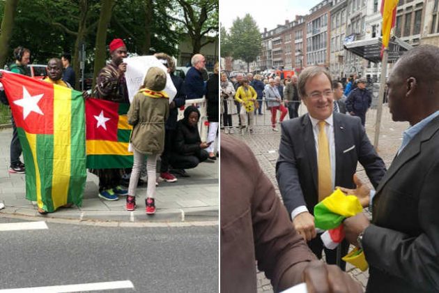 Diaspora, Allemagne : Emmanuel Macron interpellé par des manifestants togolais à Aachen sur la crise sociopolitique au Togo.