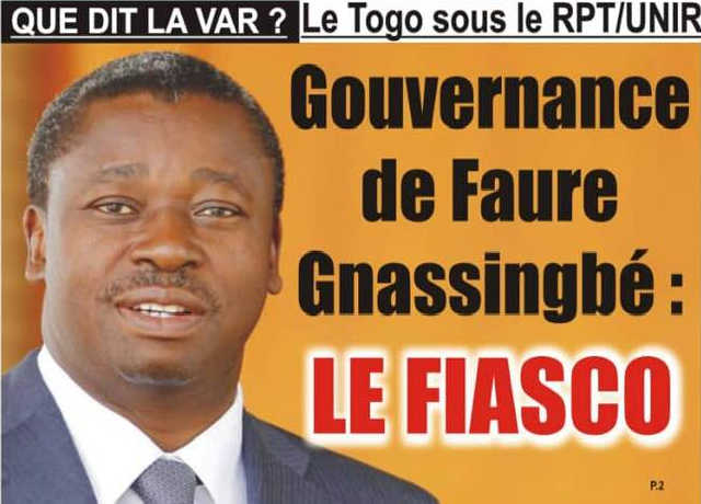 Que dit la VAR ? : Le Togo sous le RPT-UNIR, le Fiasco !