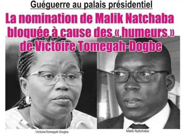 Togo, Guéguerre au Palais Présidentiel : La Nomination de Malik Natchaba bloquée à cause des « humeurs » de Victoire Dogbé