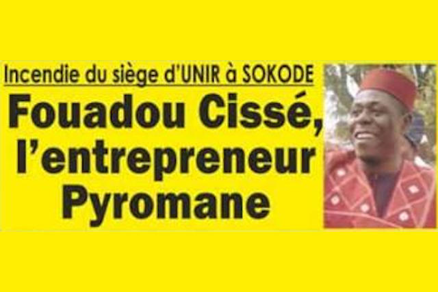 Togo, Incendie du siège du RPT-UNIR à Sokodé : Fouadou Cissé, l’entrepreneur Pyromane !