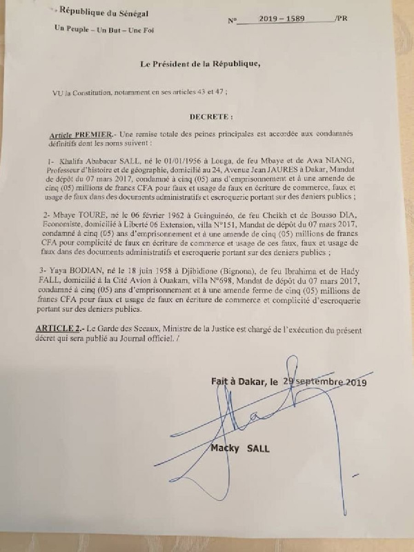 Sénégal: Khalifa Sall gracié par Macky Sall