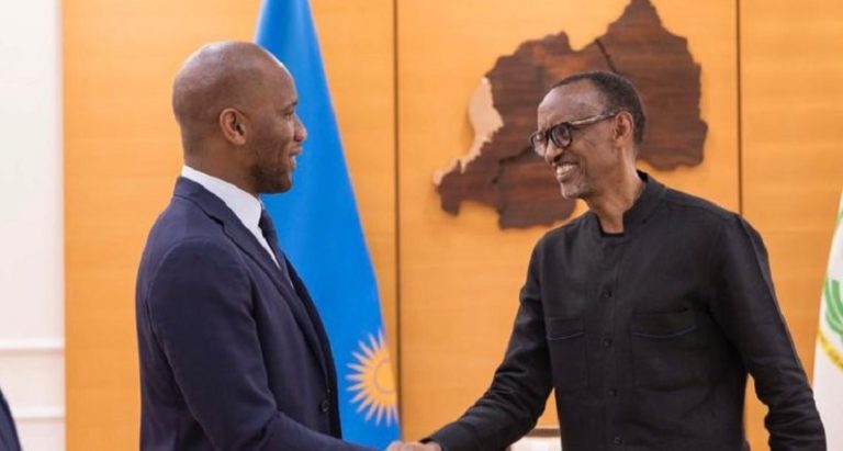 Rwanda : Didier Drogba chez le président Paul Kagamé (photos)