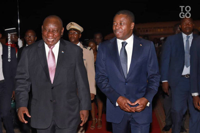 Ramaphosa est arrivé à Lomé