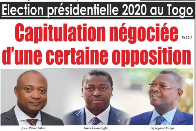 Election présidentielle 2020 au Togo : Capitulation négociée d’une certaine opposition