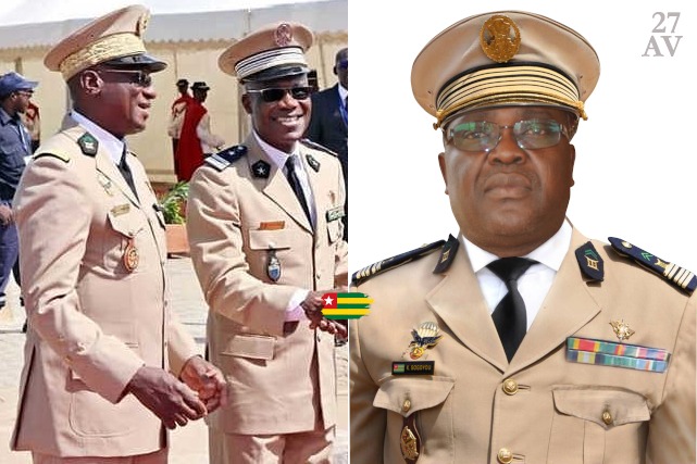 Abalo Félix Kadanga, CEMG des FATS (g;, le colonel Yotroféï Massina, directeur de la Gendarmerie (c); et Kpatcha Sogoyou, CEMAT