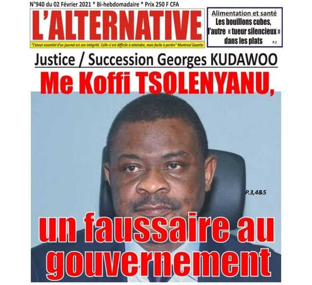 Togo / Suspension de « L’Alternative »  par la HAAC : Ce que dit le DP du bi-hebdomadaire Ferdinand Ayité
