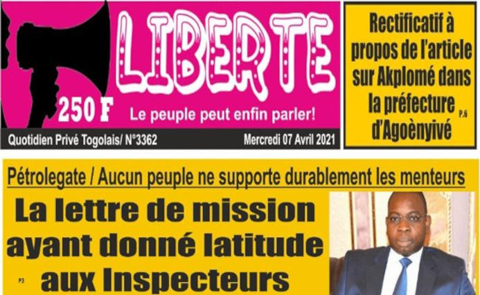 Togo, Pétrolegate /Aucun peuple ne supporte durablement les menteurs : la lettre de mission ayant donné latitude aux Inspecteurs