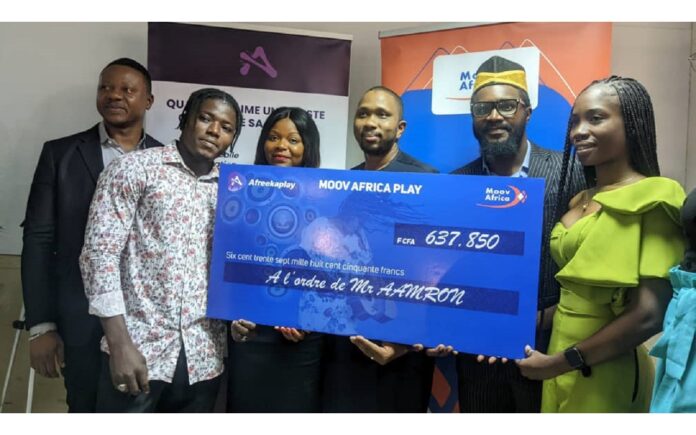 Togo-L’artiste Aamron encaisse plus de 600.000 francs CFA avec « Moov Africa Play »